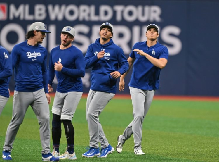 Shohei Ohtani and his Los Angeles Dodgers team-mates are in South Korea to play the San Diego Padres. ©AFP