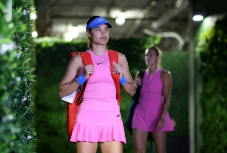 Britain's Emma Raducanu has pulled out of the Miami Open with a lower back injury.. ©AFP