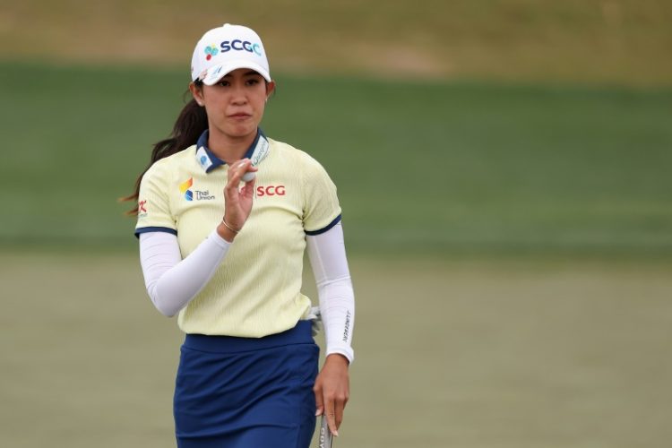 Thailand's Pajaree Anannarukarn reacts to her birdie putt at her final hole to take the first-round lead in the LPGA Ford Championship in Arizona. ©AFP