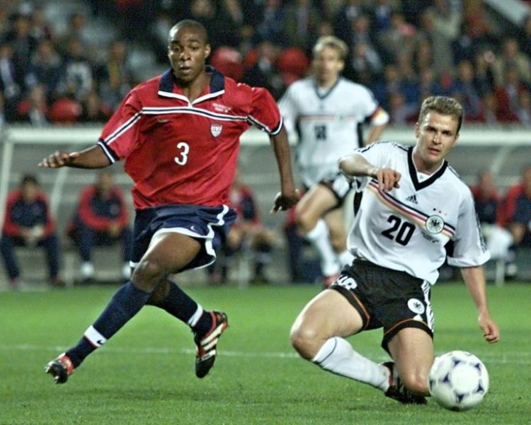 Carolina Core Chief Sports Officer Eddie Pope (L) played for the USA in the 1998, 2002 and 2006 World Cups.. ©AFP