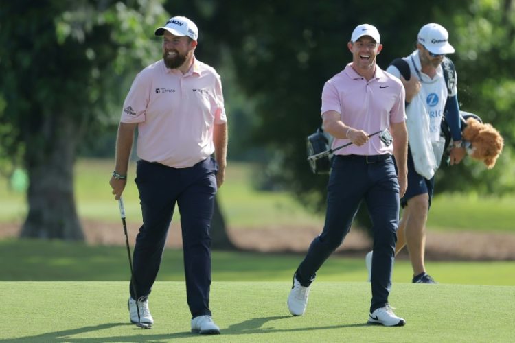 The team of Shane Lowry of Ireland and Rory McIlroy of Northern Ireland shared the lead at the Zurich Classic of New Orleans after Thursday's first round.. ©AFP