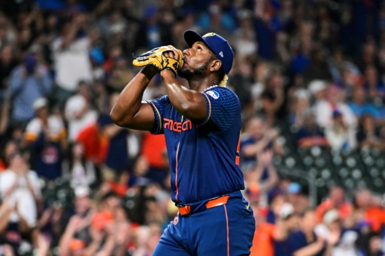 Ronel Blanco threw the first no-hitter of the baseball season in Houston's win over Toronto on Monday. ©AFP