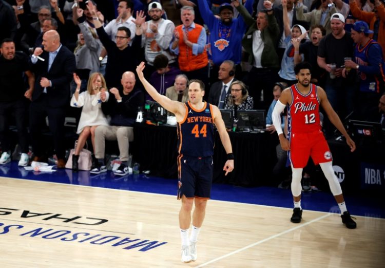 New York's Bojan Bogdanovic will miss the remainder of the NBA playoffs for the Knicks after undergoing left foot surgery following an injury suffered against Philadelphia in a first-round series. ©AFP