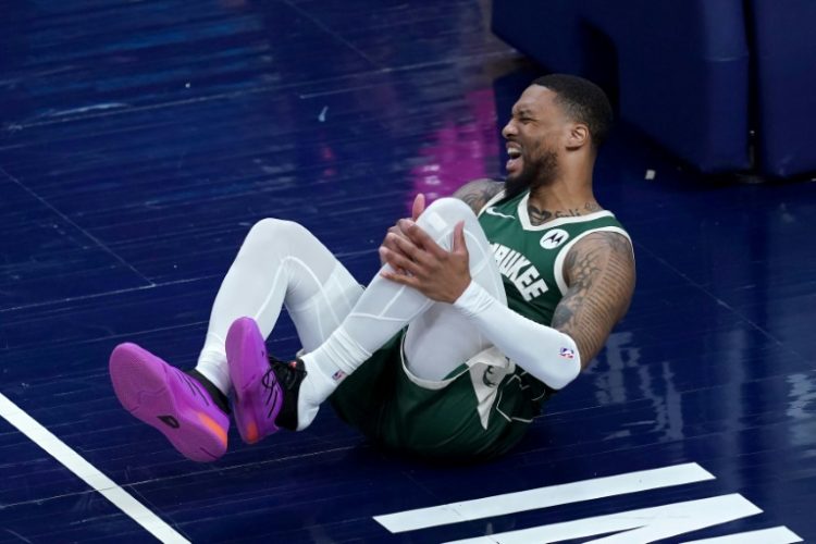 Damian Lillard of the Milwaukee Bucks was listed as doubtful by the club in an injury report on Saturday for Sunday's fourth game of their NBA playoff series against Indiana. ©AFP
