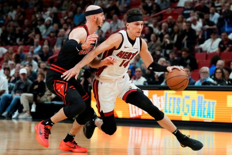 Tyler Herro was the top scorer for the Miami Heat in their play-in win over the Chicago Bulls on Friday. ©AFP