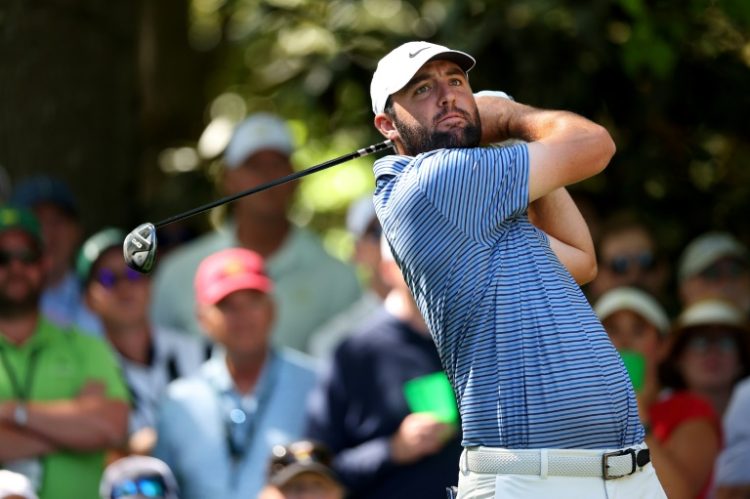 Top-ranked Scottie Scheffler had a one-stroke lead in the second round of the Masters. ©AFP