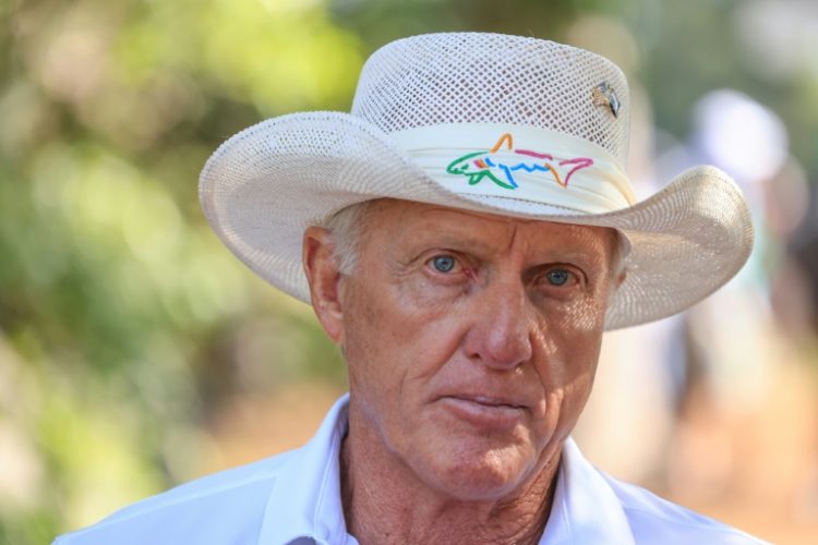 Greg Norman of Australia The Commissioner of the LIV Golf Tour in amongst the patrons during a practice round prior to the 2024 Masters Tournament at Augusta National Golf Club on April 10, 2024 in Augusta, Georgia. . ©AFP