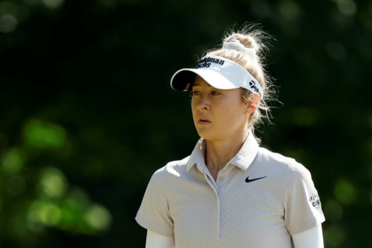Top-ranked Nelly Korda of the United States fired a seven-over 10 at the par-3 12th hole early in her opening round Thursday at the US Women's Open at Lancaster Country Club in Lancaster, Pennsylvania. ©AFP