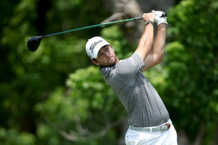 American Davis Riley on the way to a four-shot third-round lead in the US PGA Tour Charles Schwab Challenge. ©AFP