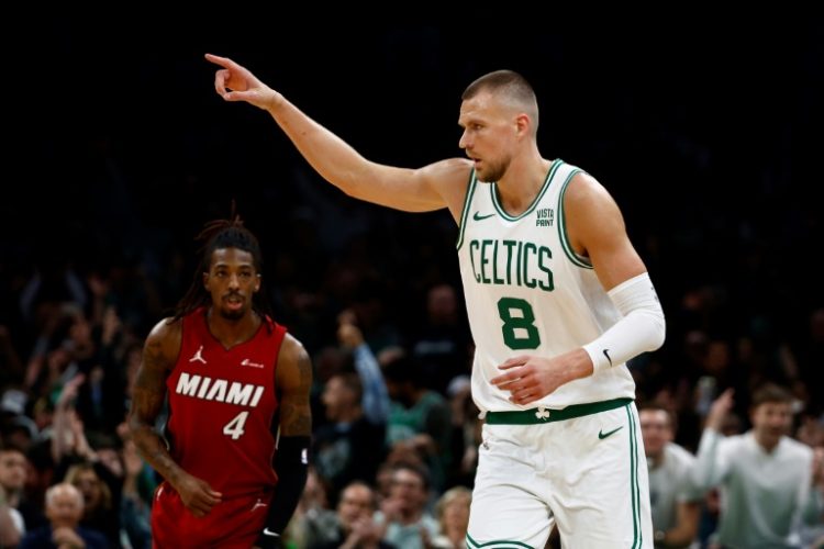 Boston's Kristaps Porzingis is sidelined by a calf injury but the injury is not as bad as the Celtics had feared, coach Joe Mazzulla said. ©AFP