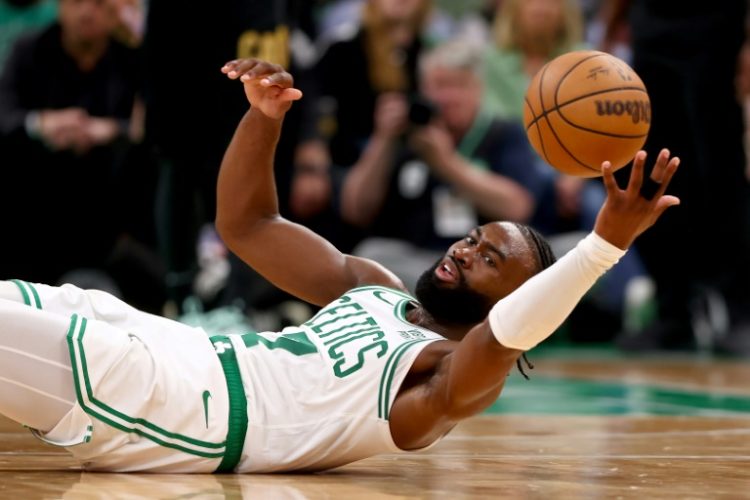 Jaylen Brown's 32 points helped Boston to a blowout win over Cleveland in their playoff series opener. ©AFP