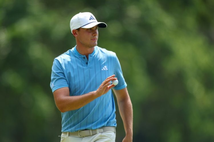 Sweden's sixth-ranked Ludvig Aberg has withdrawn from the PGA Tour Wells Fargo Championship due to a sore knee but says he plans to play in next week's PGA Championship. ©AFP