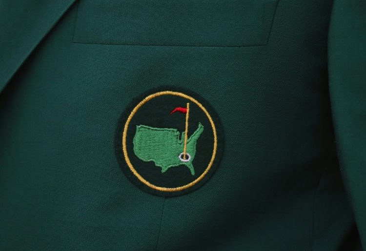 A close-up of a Masters green jacket. ©AFP