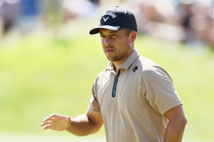 Xander Schauffele held a two-stroke lead at the turn in the final round of the PGA Championship. ©AFP