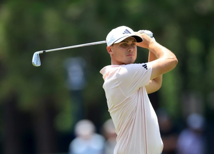 Sixth-ranked Ludvig Aberg of Sweden grabbed the lead in Friday's second round of the 124th US Open at Pinehurst. ©AFP