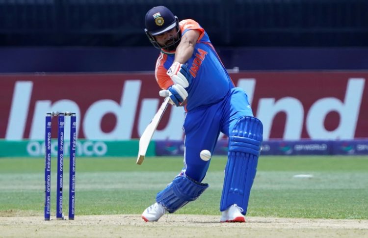 Hitting out: India captain Rohit Sharma bats against Ireland during a T20 World Cup match in New York . ©AFP