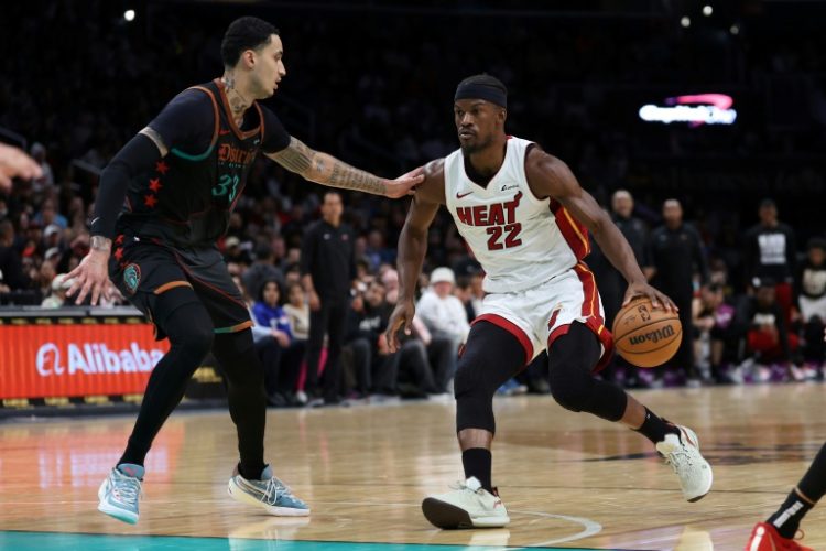 The NBA's Miami Heat and Washington Wizards will play an NBA regular-season game in Mexico City next November, the NBA announced, with another possible showdown between Miami's Jimmy Butler, right, and Washington's Kyle Kuzma, left. ©AFP