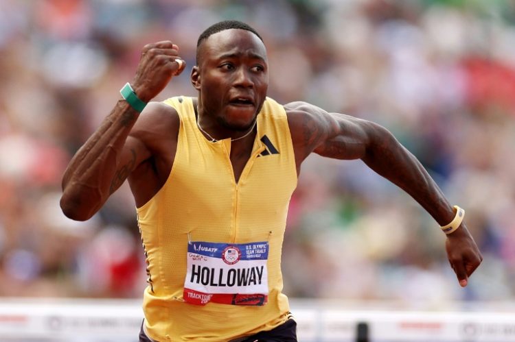 Grant Holloway won the men's 110-meter hurdles final at the US Olympic athletics trials. ©AFP