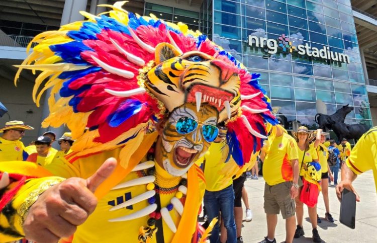 Colombian fans party at the Copa America in the United States, part of a vast Latino diaspora which has provided a passionate backdrop to the action. ©AFP