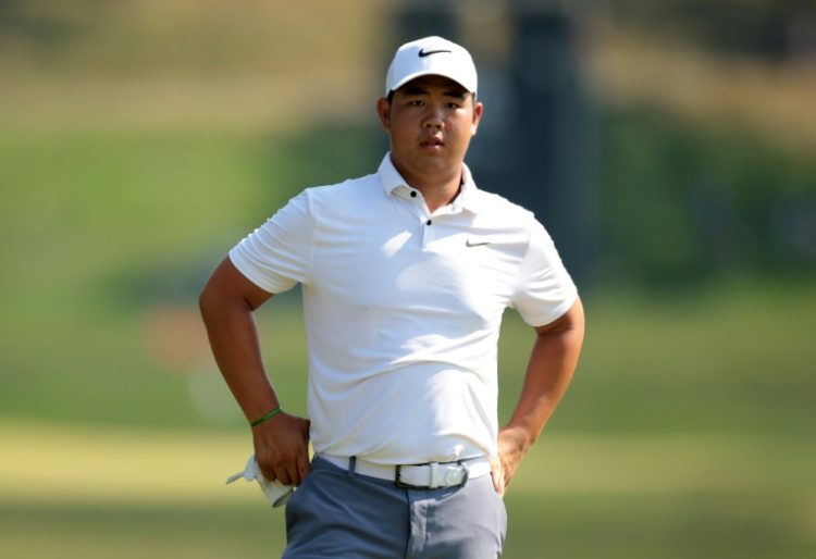 South Korea's Tom Kim fired an eight-under par 62 without making a bogey to seize the lead after the first round of the US PGA Tour Travelers Championship. ©AFP