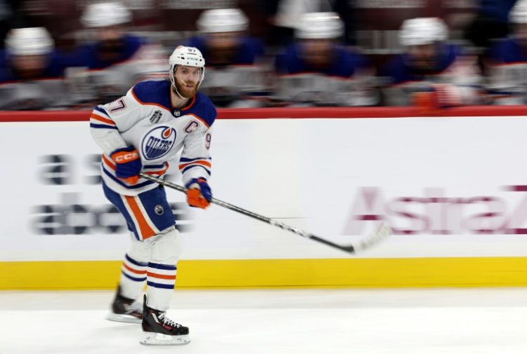 Connor McDavid scored twice as Edmonton defeated Florida 5-3 to keep their Stanley Cup Final bid alive on Tuesday. ©AFP