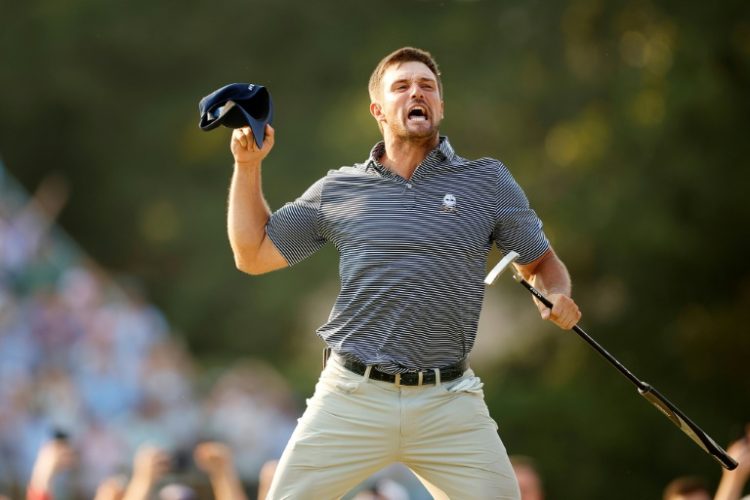 Bryson DeChambeau reacts to sinking the winning putt to capture the US Open title at Pinehurst. ©AFP