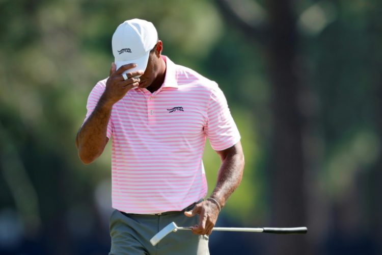 Tiger Woods struggled to a 74 in the first round of the 124th US Open at Pinehurst. ©AFP