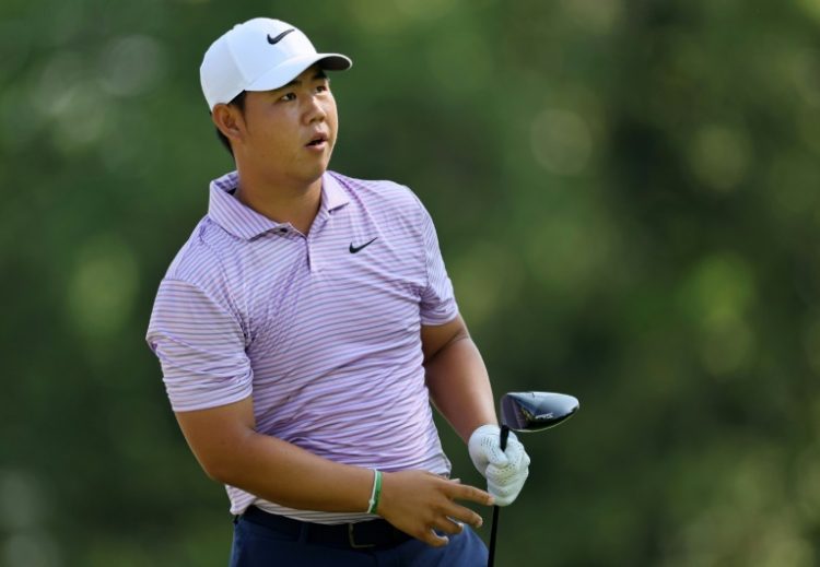 South Korea's Tom Kim fired a bogey-free five-under par 65 to seize the lead after the second round of the PGA Travelers Championship. ©AFP