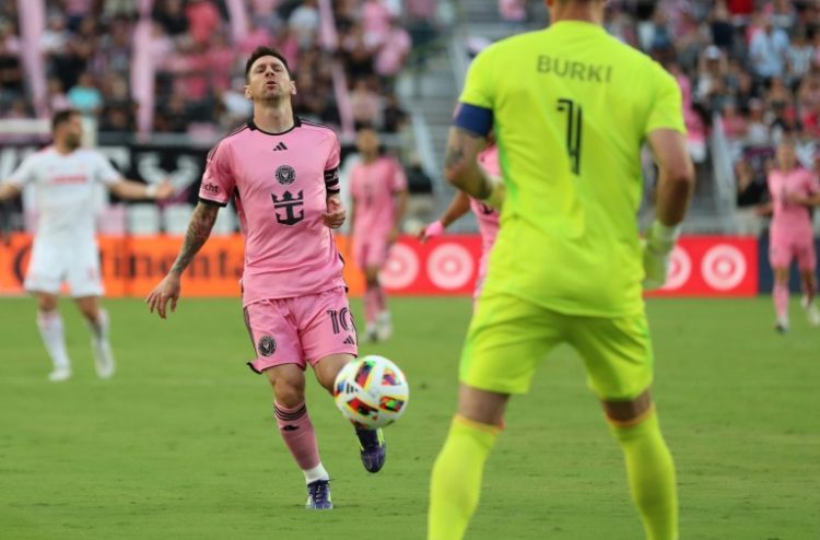 Lionel Messi was on target but Inter Miami were held 3-3 by St.Louis in MLS action on Saturday. ©AFP