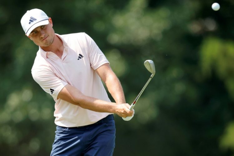 Sweden's Ludvig Aberg, trying to become the first debut winner of the US Open since 1913, carried a one stroke lead into Saturday's third round at Pinehurst. ©AFP