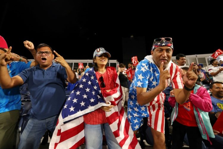 USA fans made plenty of noise as their team won their debut T20 World Cup match against Canada in Dallas on Saturday.. ©AFP