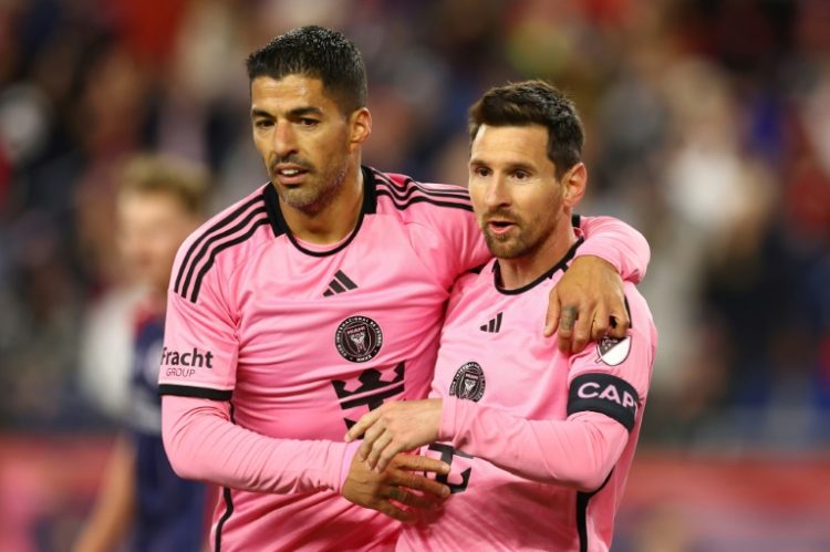 Inter Miami stars Luis Suarez, left, and Lionel Messi, right, will miss Wednesday's MLS All-Star Game due to injuries. ©AFP