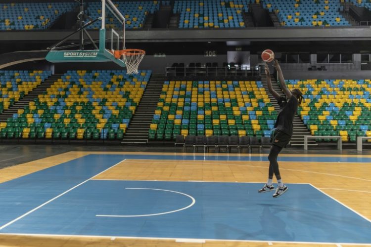 South Sudan's Wenyen Gabriel, 27, takes part in a training session in Kigali . ©AFP