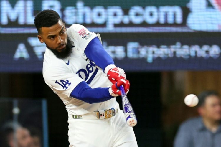 Dominican slugger Teoscar Hernández of the Los Angeles Dodgers won Major League Baseball's Home Run Derby. ©AFP