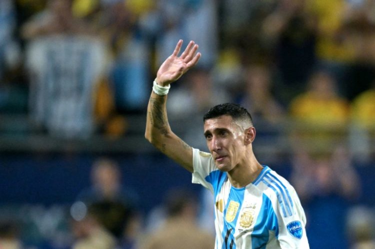 An emotional Angel Di Maria leaves the pitch in the Copa America final -- his last appearance for the Argentine national team.. ©AFP