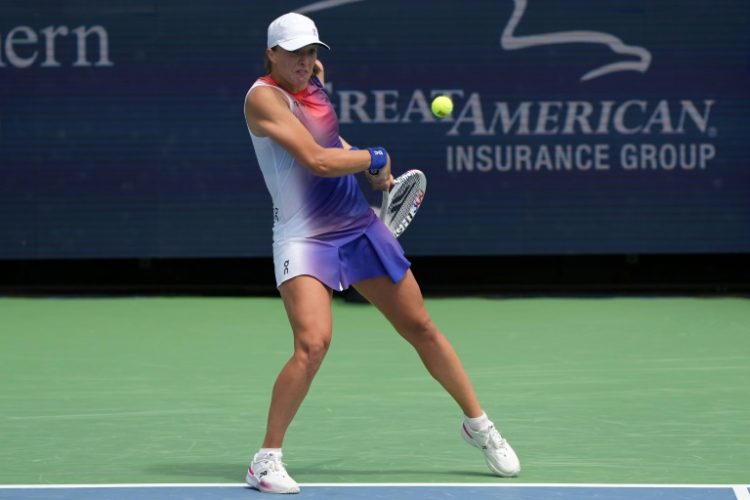 World number one Iga Swiatek of Poland defeated Marta Kostyuk of Ukraine to reach the quarter-finals of the WTA and ATP Cincinnati Open. ©AFP