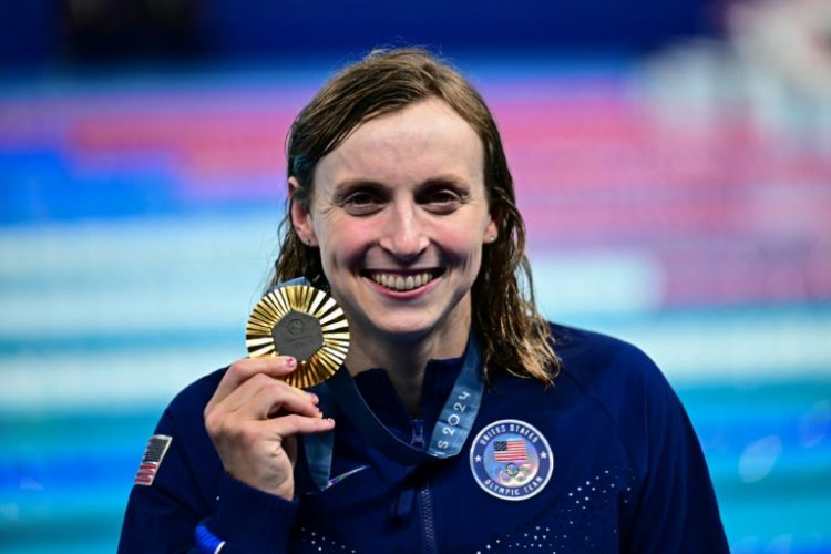 Katie Ledecky won a women's record-equalling ninth Olympic gold with her victory in the 800m freestyle. ©AFP