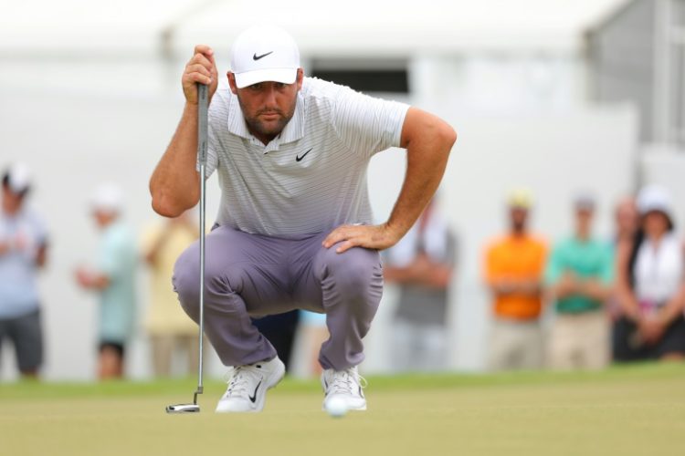 Scottie Scheffler has a five shot lead going into the final round of the season-ending Tour Championship on Sunday.. ©AFP