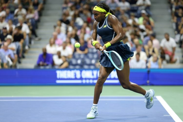 Defending champion Coco Gauff on the way to a second-round US Open victory over Tatjana Maria. ©AFP