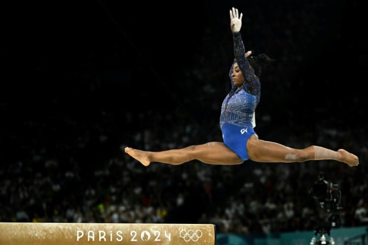 Simone Biles reclaimed the Olympic women's all-around title at the Paris Olympics. ©AFP