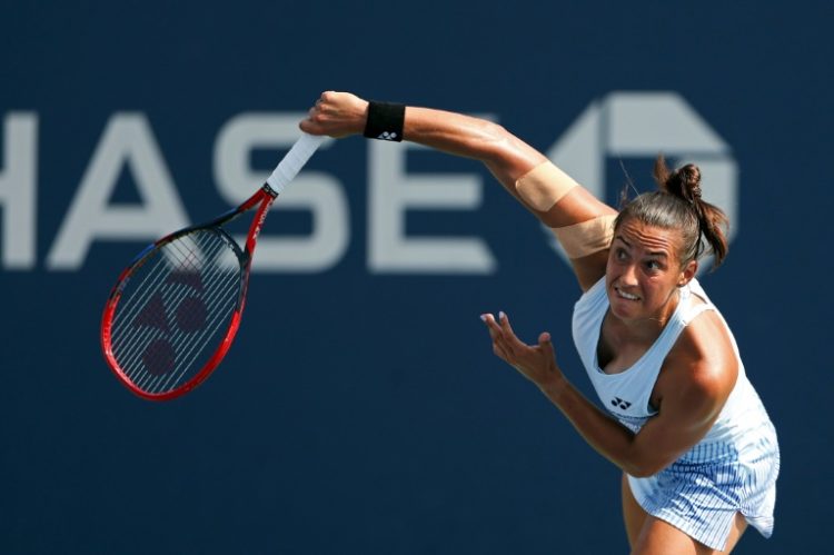 France's Caroline Garcia serves in her US Open first-round loss to Renata Zarazua. ©AFP