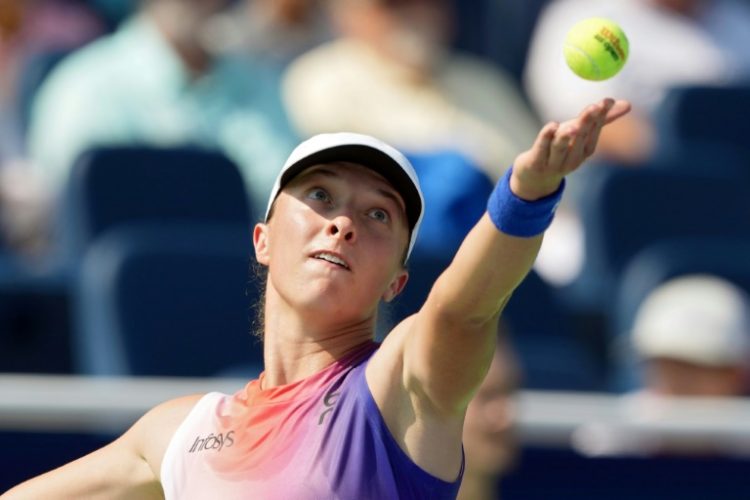 Top-ranked Iga Swiatek of Poland outlasted teen Mirra Andreeva to reach the semi-finals of the WTA Cincinnati Open. ©AFP