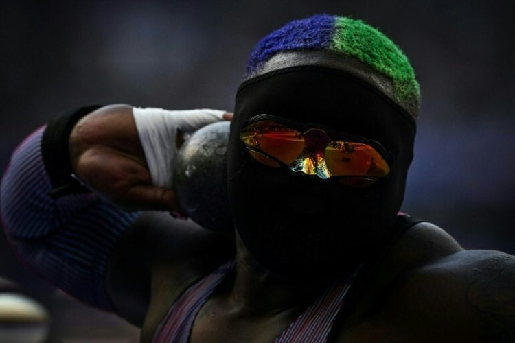 US' Raven Saunders competes in the shot put qualifiers on Thursday. ©AFP