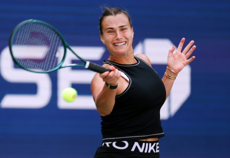 Aryna Sabalenka of Belarus practices in New York in preparation for the US Open tennis championships. ©AFP