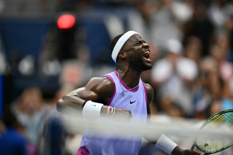 Frances Tiafoe celebrates his US Open victory over compatriot Ben Shelton. ©AFP