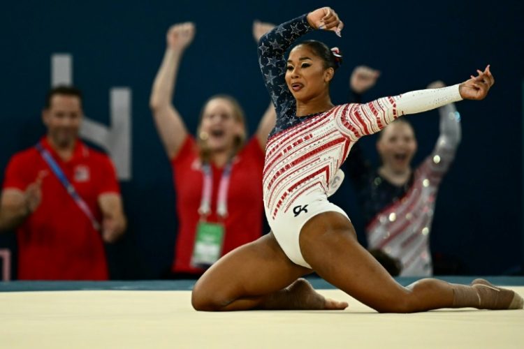 American Jordan Chiles says she has been devastated by being stripped of a floor exercise bronze medal at the Paris Olympics. ©AFP