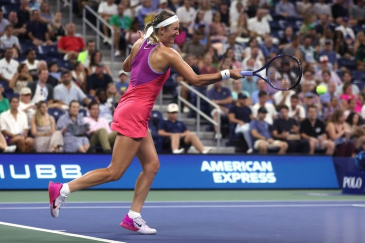 'Weird and awkward': Victoria Azarenka returns a shot against Clara Burel . ©AFP