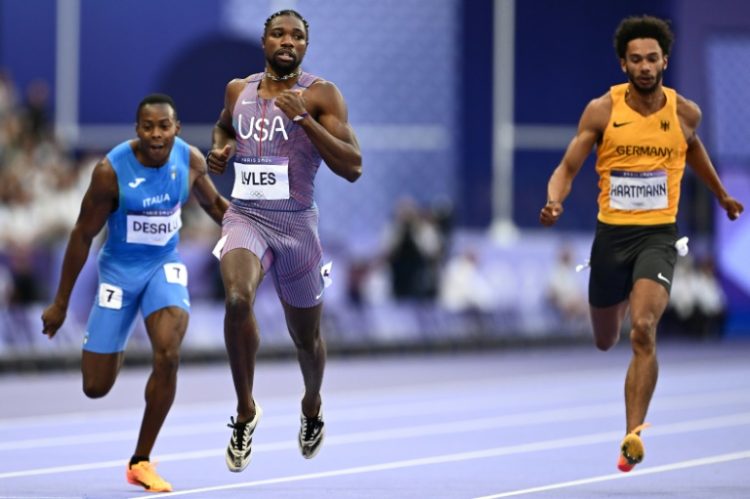 Noah Lyles competes in the semi-finals of the 200m at the Paris Olympics. ©AFP