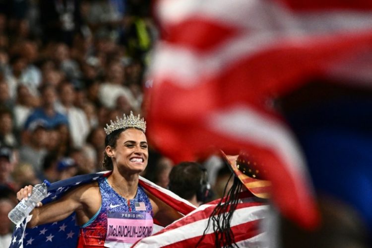 Queen Sydney: McLauglin-Levrone soaks up the applause after her jaw-dropping Olympic 400m hurdles win on Thursday. ©AFP