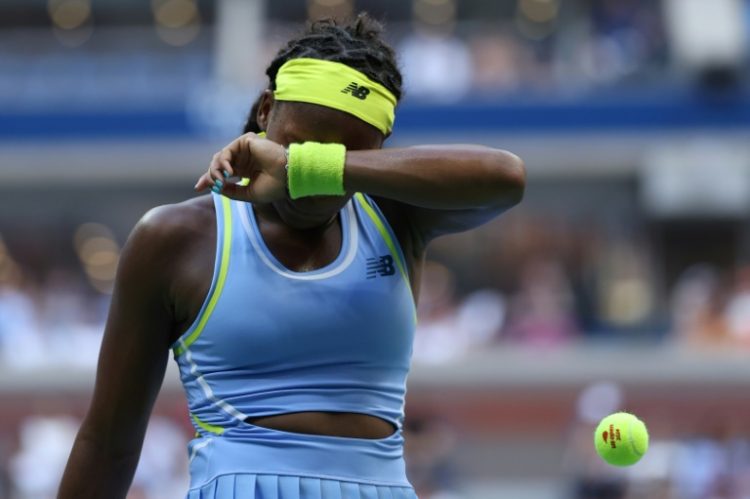 Horror show: Coco Gauff on her way to defeat against Emma Navarro . ©AFP